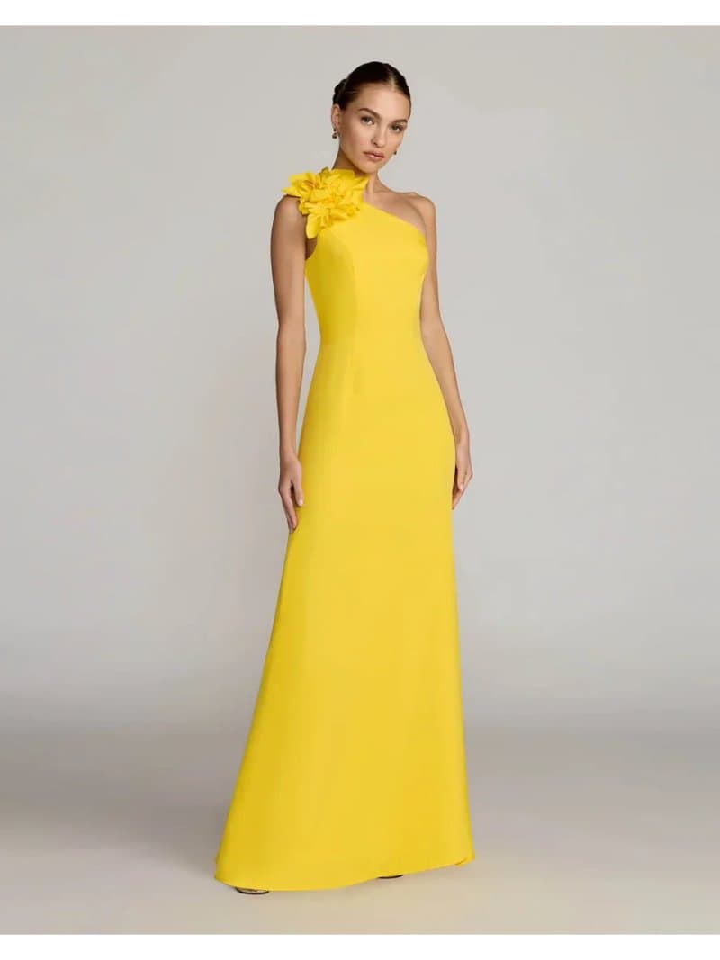 Sol Un Hombro Floral · Mac Duggal